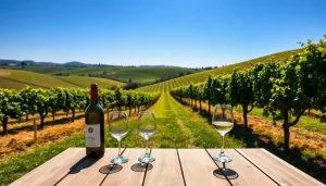 Experience the beauty of Sacramento Wineries with a picturesque vineyard scene.