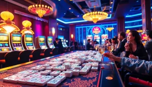 Experience the excitement of a mahjong slot demo in a luxurious casino atmosphere.