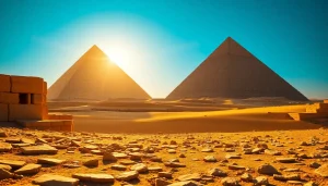 View of the majestic pyramids showcasing the unique structure of piraminds in bright sunlight.