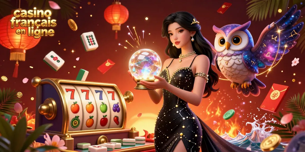Vivez un gameplay palpitant au casino francais en ligne avec une illustration vibrante capturant l'excitation des machines à sous en ligne.