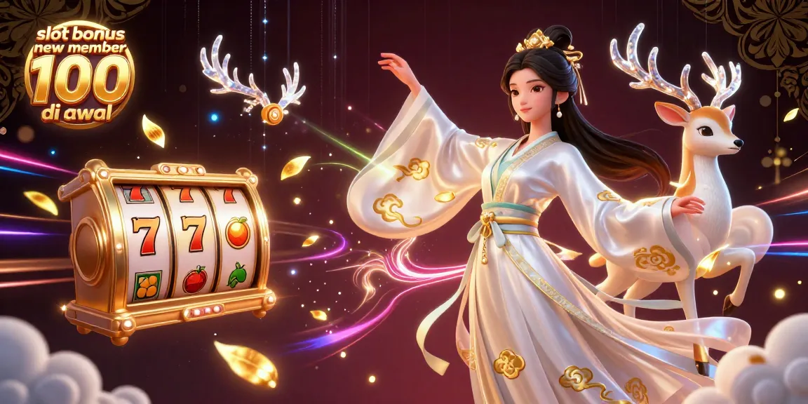 Spin to win with the exciting slot bonus new member 100 di awal at top online casinos, featuring vibrant game elements.
