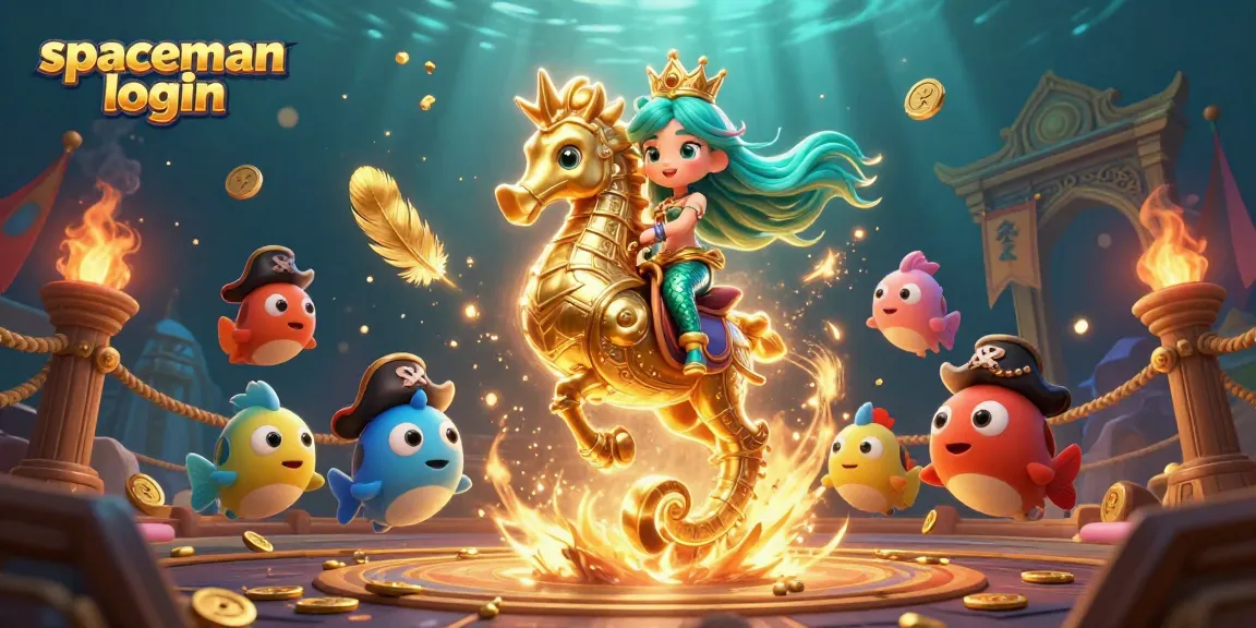 Experience easy gaming wins with Spaceman Login in this vibrant casino-themed illustration.