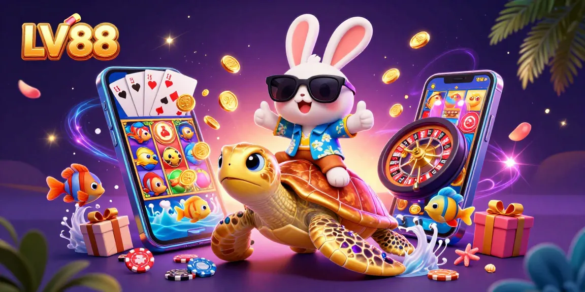 Spin to win big with LV 88 slots featuring cartoon rabbit and sea turtle