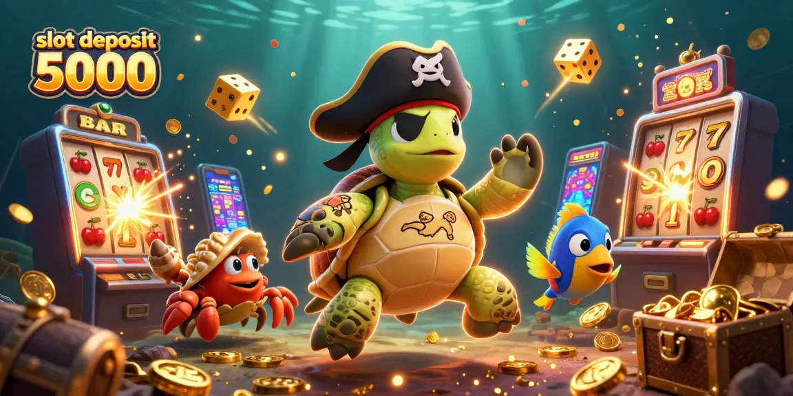 Experience thrilling action with slot deposit 5000 as colorful symbols and characters come alive in a 3D scene.