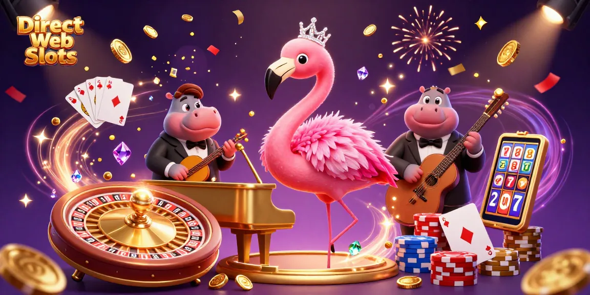 Experience the thrill of Direct Web Slots with vibrant characters and dynamic gameplay elements in a celebratory scene.