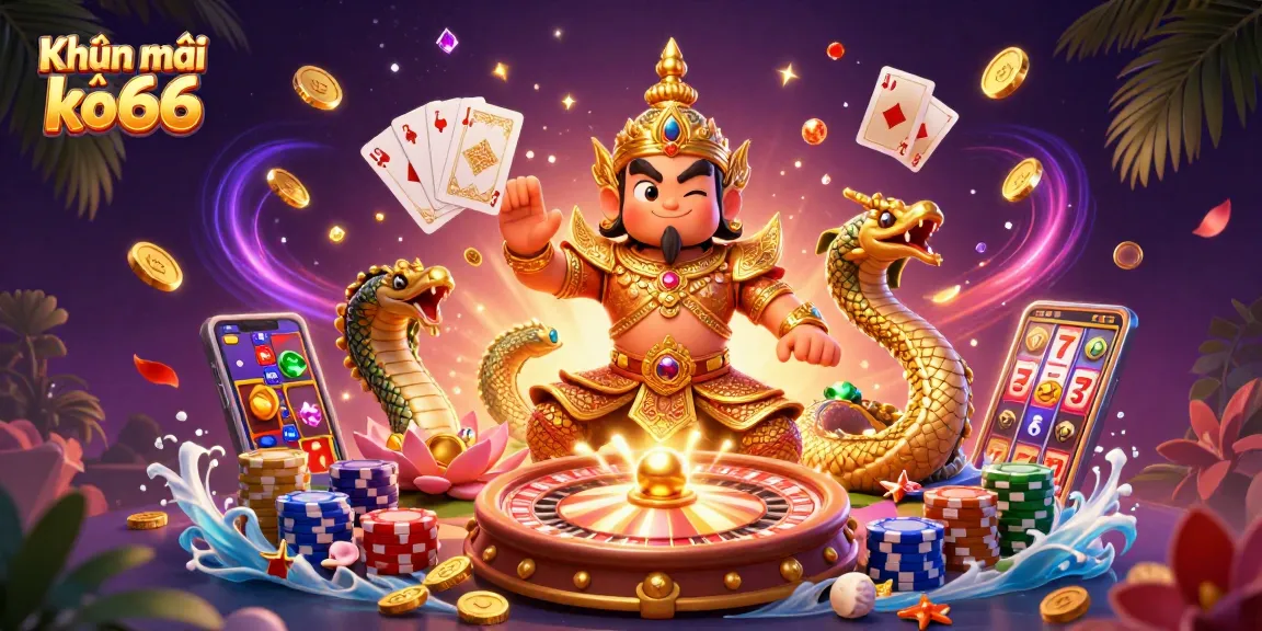 Experience Khuyến mãi ko66 with engaging casino elements and vibrant visuals in this dynamic illustration.