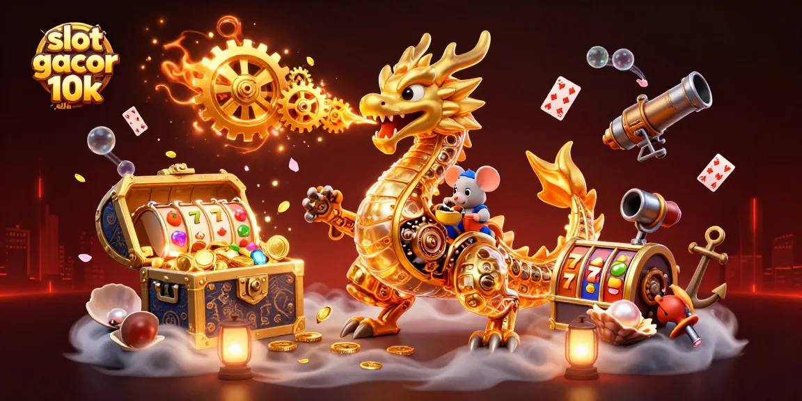 Menangkan slot gacor depo 10k dengan naga emas dan peti harta karun yang berkilauan