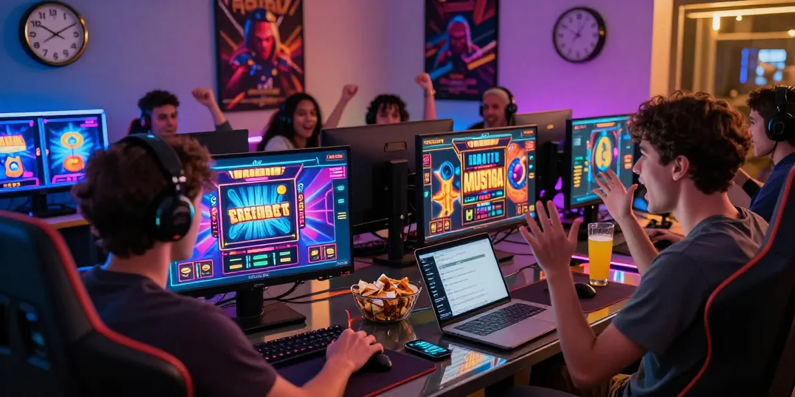 Player engaged with garuda303 online slot game in vibrant gaming setup with snacks.
