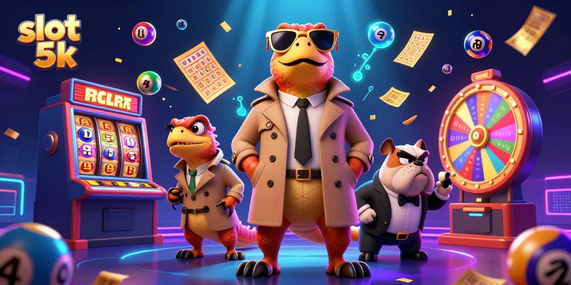Experience slot 5k thrills as playful raptors attempt VIP entry in a vibrant casino scene.