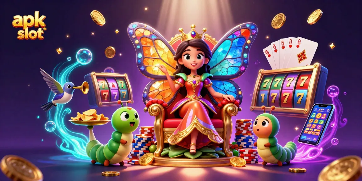 Memenangkan jackpot slot dengan apk slot meriah, karakter dengan kartu royal flush dan koin emas berkilau.