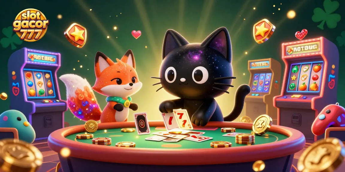 Menangkan jackpot di slot gacor 777 dengan kucing lubang hitam dan teman rubah dalam kasino kosmik.