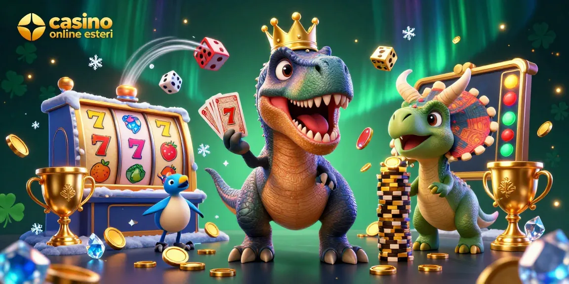 Scopri i casino online esteri con un drago amichevole che gioca mentre impila le fiches dorate e rilascia emozioni di avventura.