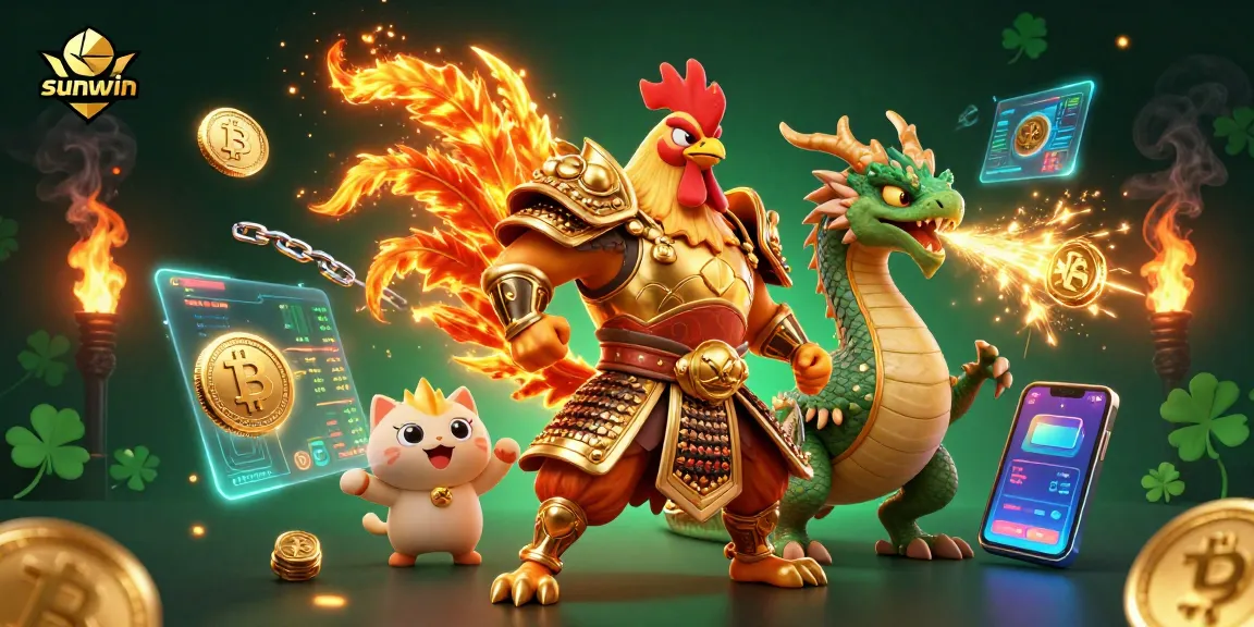 Experience the excitement at Sunwin with dynamic characters and vibrant casino elements