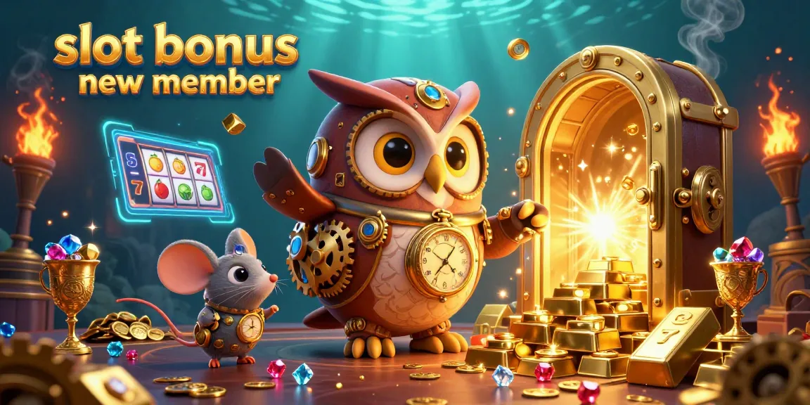 Experience the thrill of slot bonus new member highlights in this vibrant 3D casino scene.